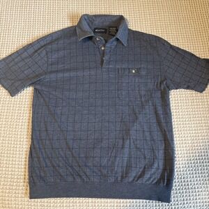 Puritan Men's Gray Plaid Short Sleeve‎ Polo Shirt Size M